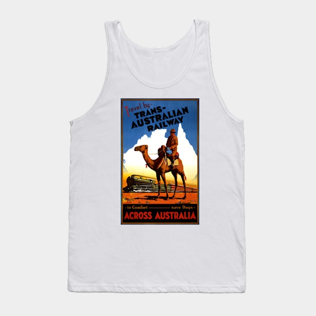 Vintage Travel Poster Trans Australian Railway across Australia Tank Top by vintagetreasure